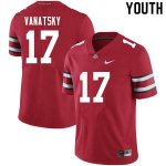 NCAA Ohio State Buckeyes Youth #17 Danny Vanatsky Scarlet Nike Football College Jersey AII5245QF